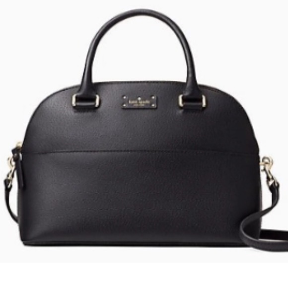 Kate Spade Carli Grove Street Black Pebbled Leather Domed Crossbody Satchel Nwot